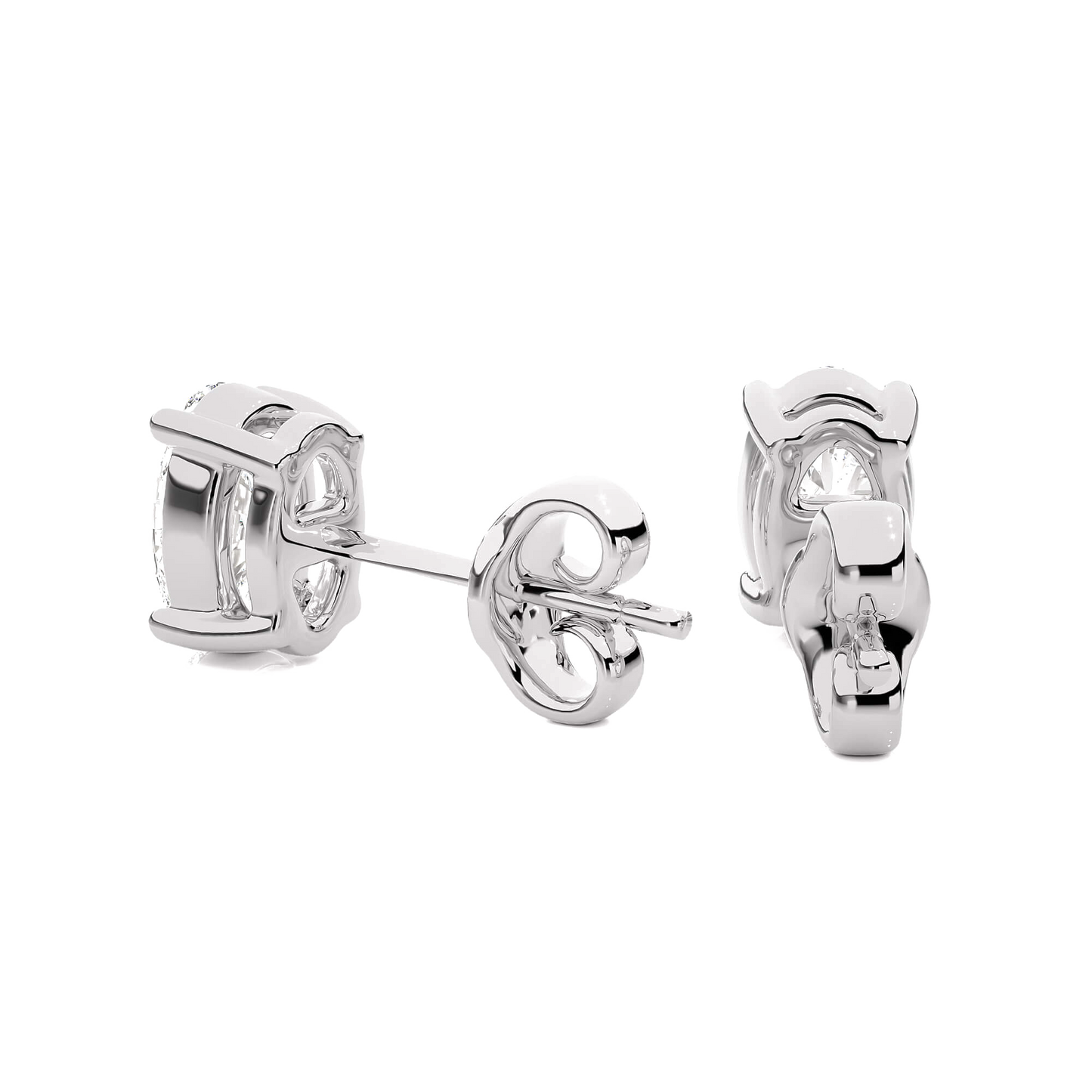 Beverly- Oval-Cut Diamond Studs in a 4-Prong Basket Setting