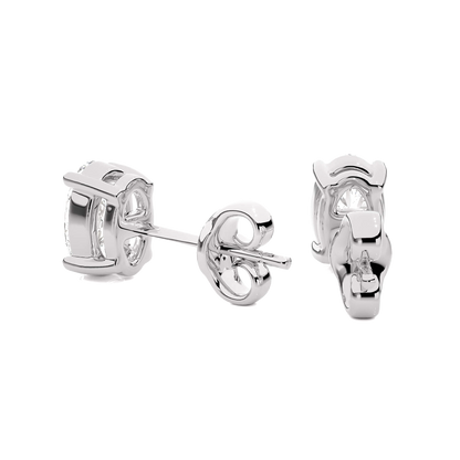 Beverly- Oval-Cut Diamond Studs in a 4-Prong Basket Setting