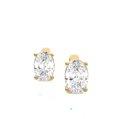 Beverly- Oval-Cut Diamond Studs in a 4-Prong Basket Setting