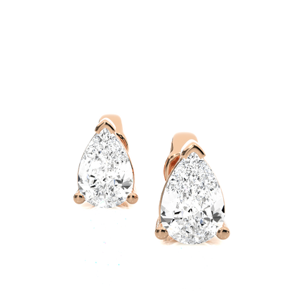 Bianca- Pear-Cut Diamond Studs with V-Prong Basket Setting