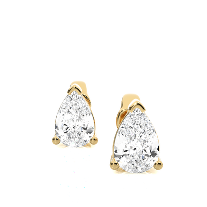 Bianca- Pear-Cut Diamond Studs with V-Prong Basket Setting