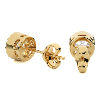 Mary – Milgrain Bezel Solitaire Diamond Studs