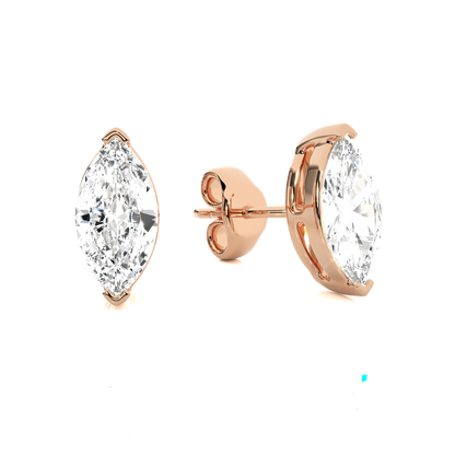 Ayana- Marquise-Cut Diamond Studs with V-Prong Basket Setting
