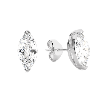 Ayana- Marquise-Cut Diamond Studs with V-Prong Basket Setting