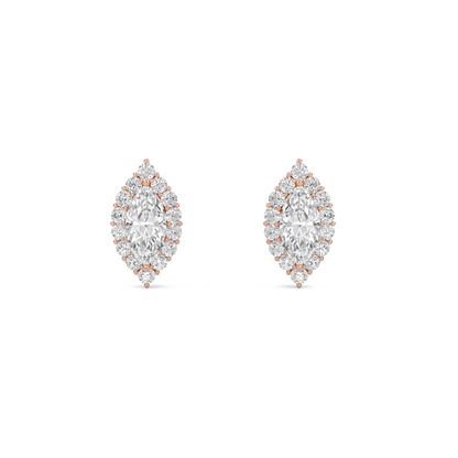 Nala – Marquise-Cut Halo Diamond Studs