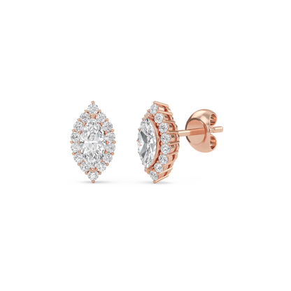 Nala – Marquise-Cut Halo Diamond Studs