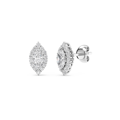 Nala – Marquise-Cut Halo Diamond Studs