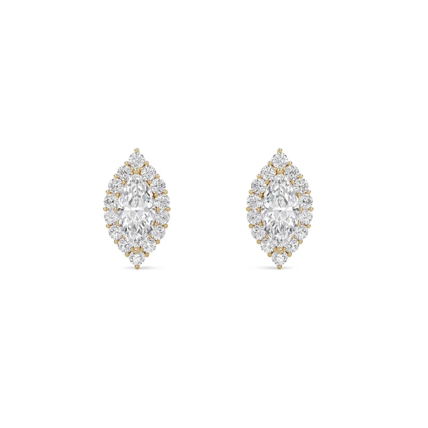 Nala – Marquise-Cut Halo Diamond Studs