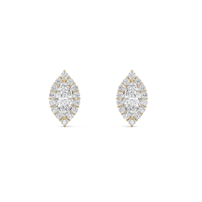 Nala – Marquise-Cut Halo Diamond Studs