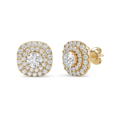 Nina – Round Double Halo Diamond Studs