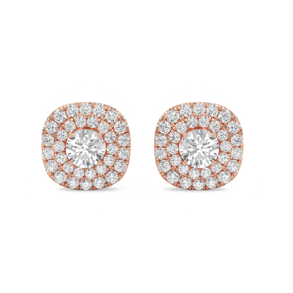 Nina – Round Double Halo Diamond Studs