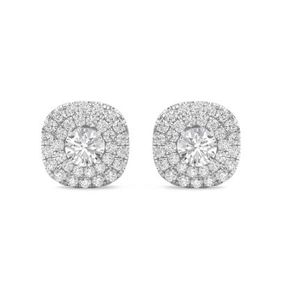 Nina – Round Double Halo Diamond Studs