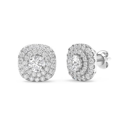 Nina – Round Double Halo Diamond Studs