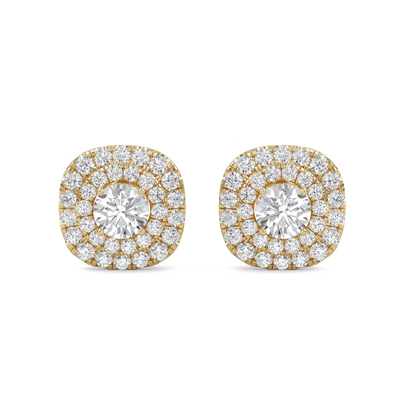 Nina – Round Double Halo Diamond Studs