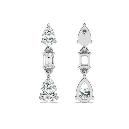 Ella – Pear & Emerald-Cut Drop Studs