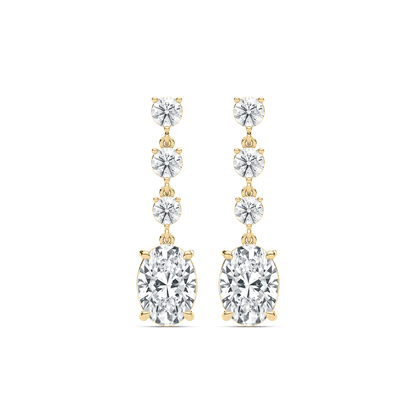 Eva – Oval & Round Diamond Drop Earrings