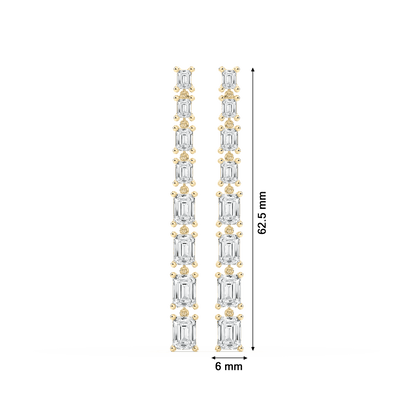 Emi – Graduated Emerald-Cut Diamond Drop Earrings