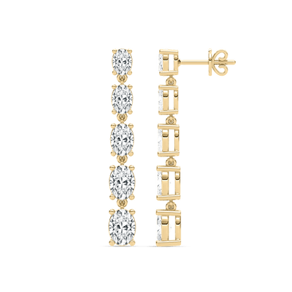 Olivia – Graduated Oval-Cut Diamond Drop Earrings