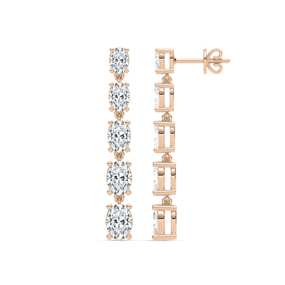 Olivia – Graduated Oval-Cut Diamond Drop Earrings