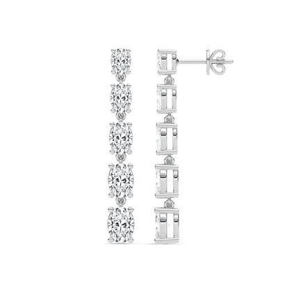 Olivia – Graduated Oval-Cut Diamond Drop Earrings