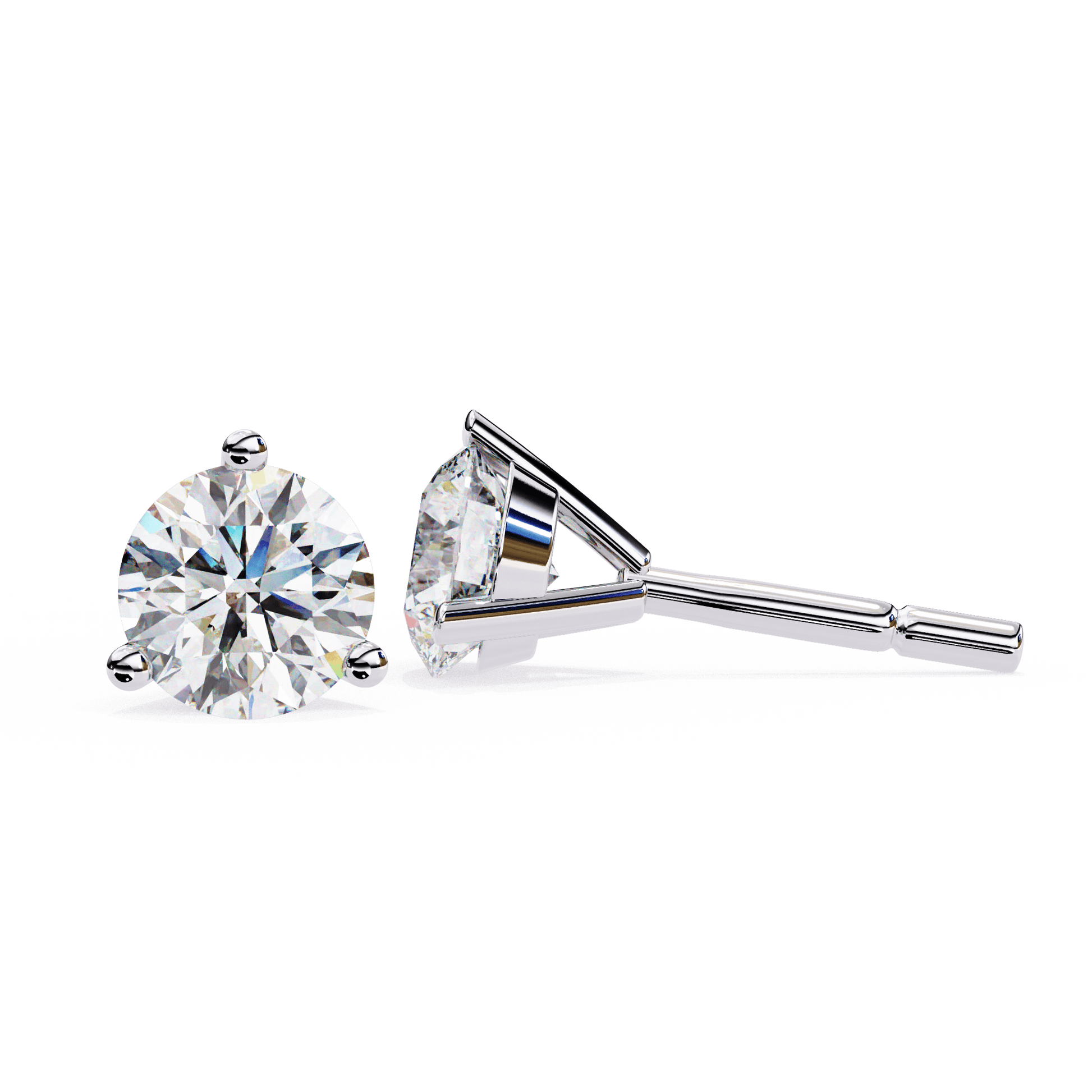 Silver Marlena Martini Stud earrings by Carat House Dubai featuring sleek, modern design and sparkling gemstone accents.