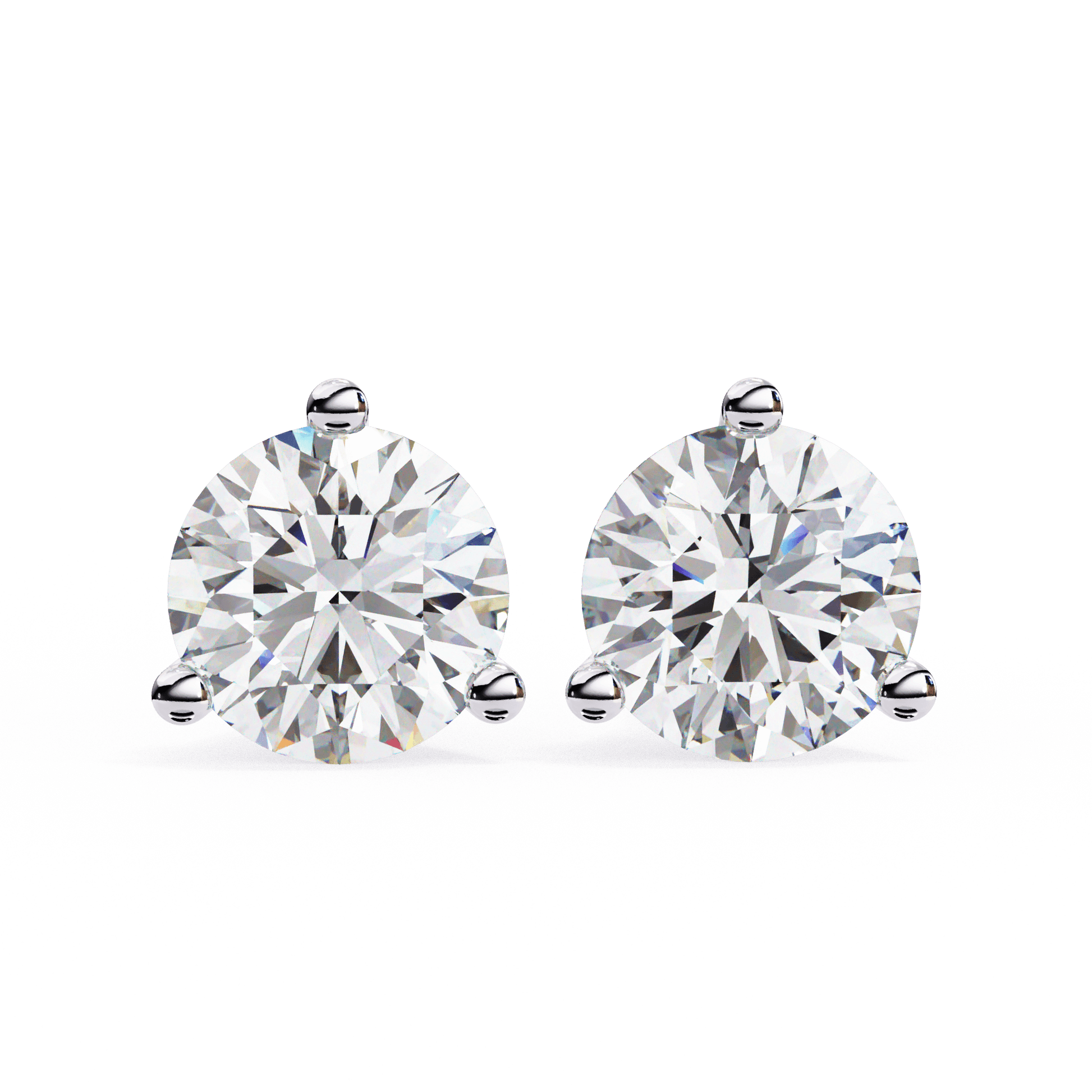 Marlena– The Martini Stud — diamond stud earrings — lab grown diamond and natural diamond — 18k white gold and platinum — Carat House