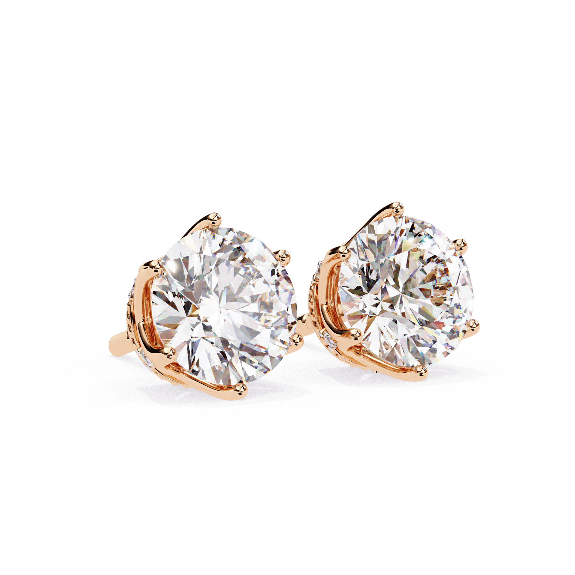 Alexandria Crown Stud earrings by Carat House Dubai featuring sparkling gemstone crowns and delicate metal settings.