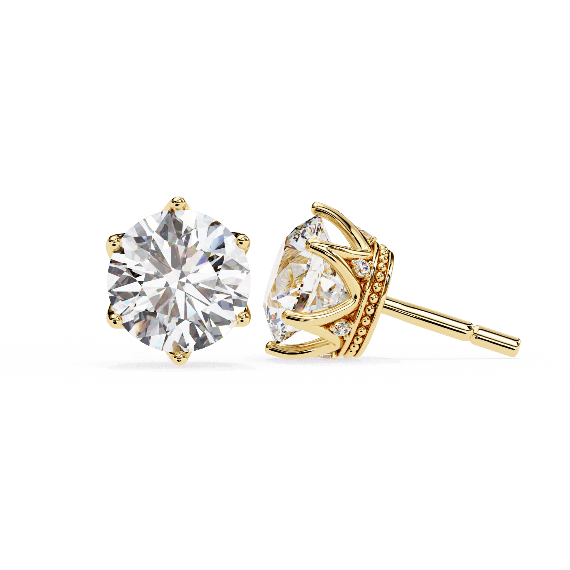 Alexandria Crown Stud earrings by Carat House Dubai featuring elegant, sparkling crystal crown design on sterling silver.