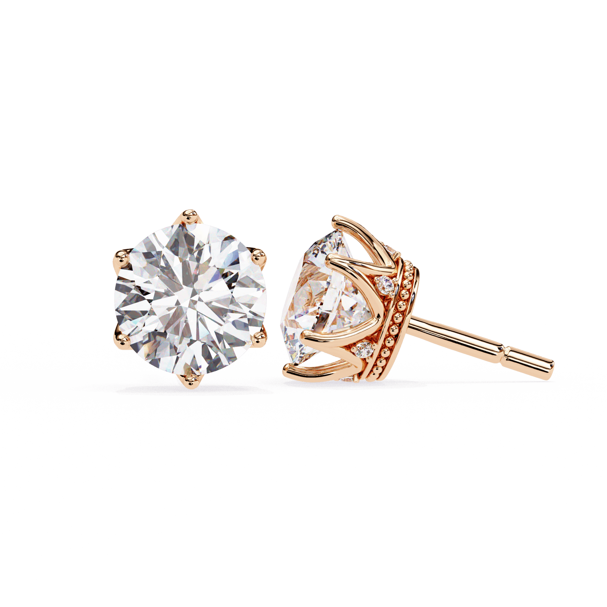 Elegant Alexandria Crown Stud earrings by Carat House Dubai featuring sparkling gemstone accents and intricate crown design.