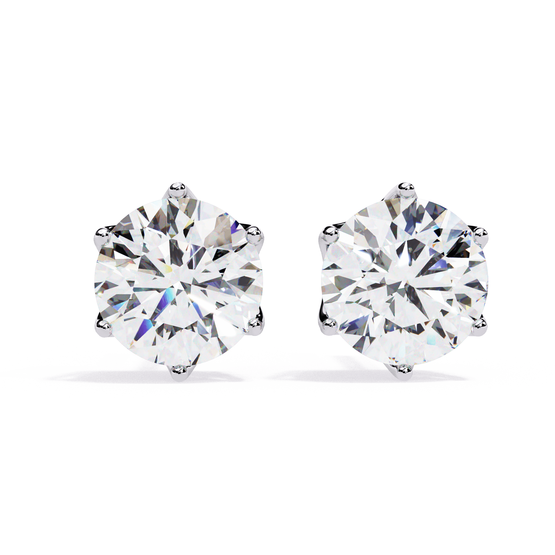 Alexandria – The Crown Stud — diamond stud earrings — lab grown diamond and natural diamond — 18k white gold and platinum — Carat House