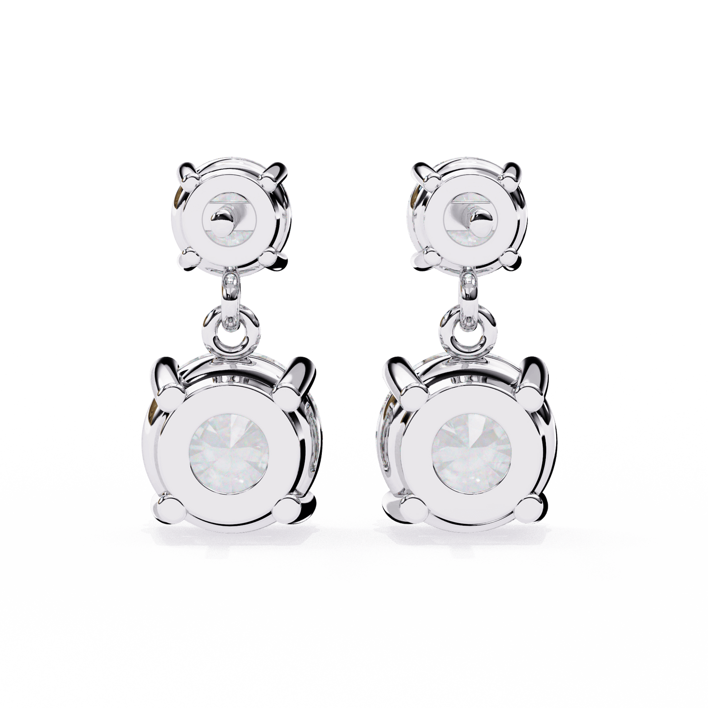 Paige – Round-Cut Diamond Drop Studs