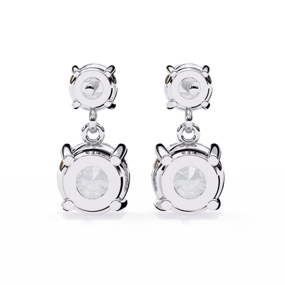 Paige – Round-Cut Diamond Drop Studs