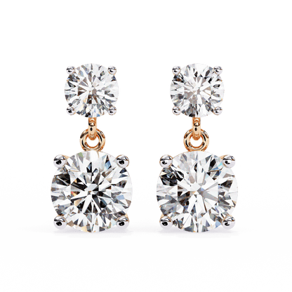 Paige – Round-Cut Diamond Drop Studs