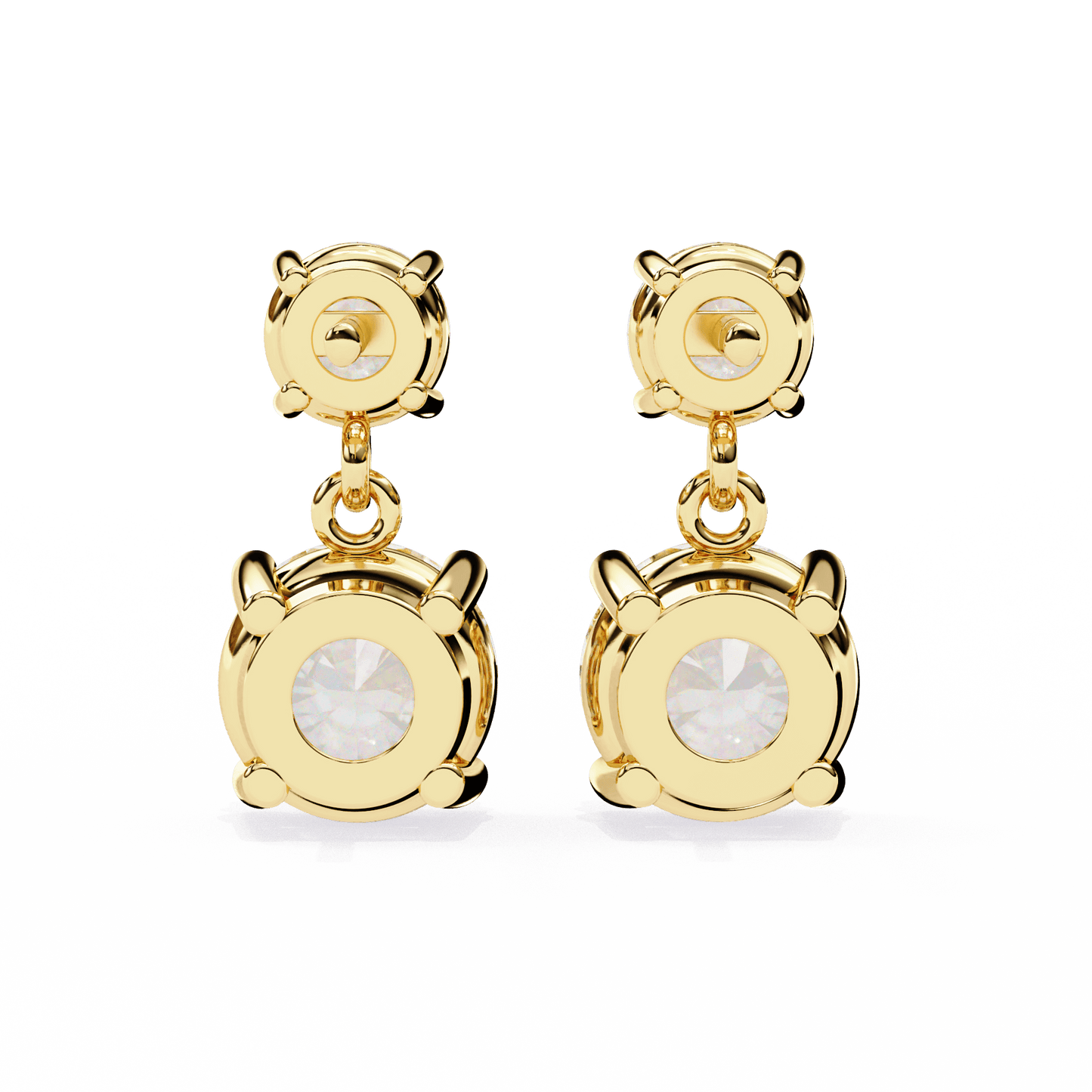 Paige – Round-Cut Diamond Drop Studs