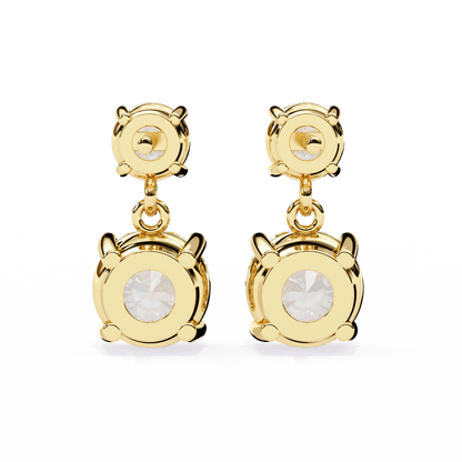 Paige – Round-Cut Diamond Drop Studs
