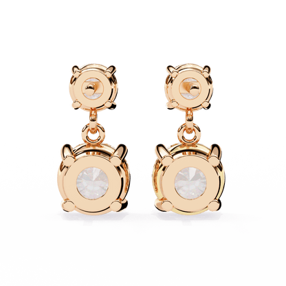 Paige – Round-Cut Diamond Drop Studs