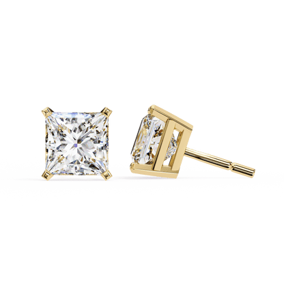 Carat House Dubai Abigail classic princess stud earrings featuring sparkling gemstone designs and elegant silver settings.