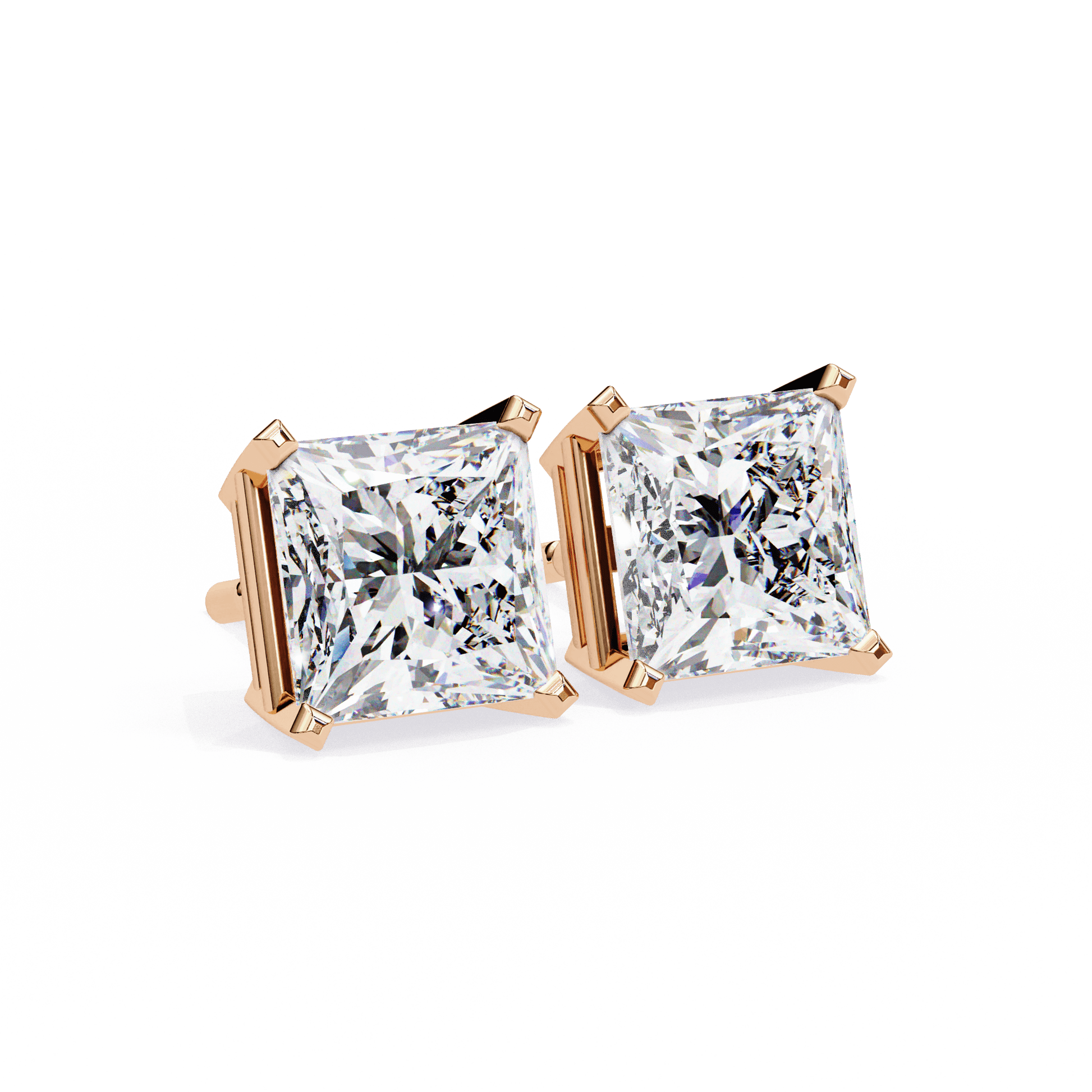 Carat House Dubai Abigail The Classic Princess Stud earring with a sparkling princess-cut gemstone and elegant design.