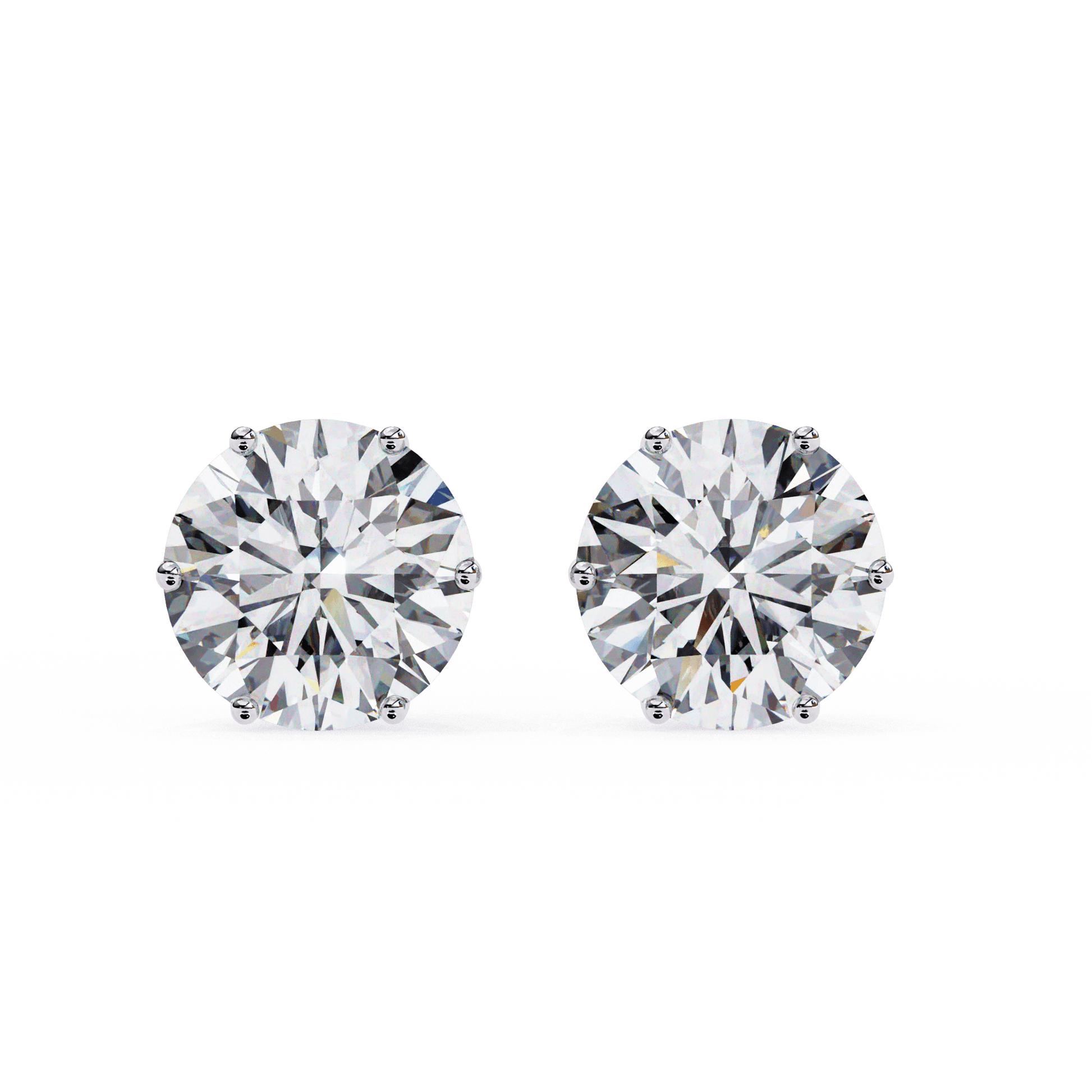 Alicia- The Classic 6 Prong Stud — diamond stud earrings — lab grown diamond and natural diamond — 18k white gold and platinum — Carat House