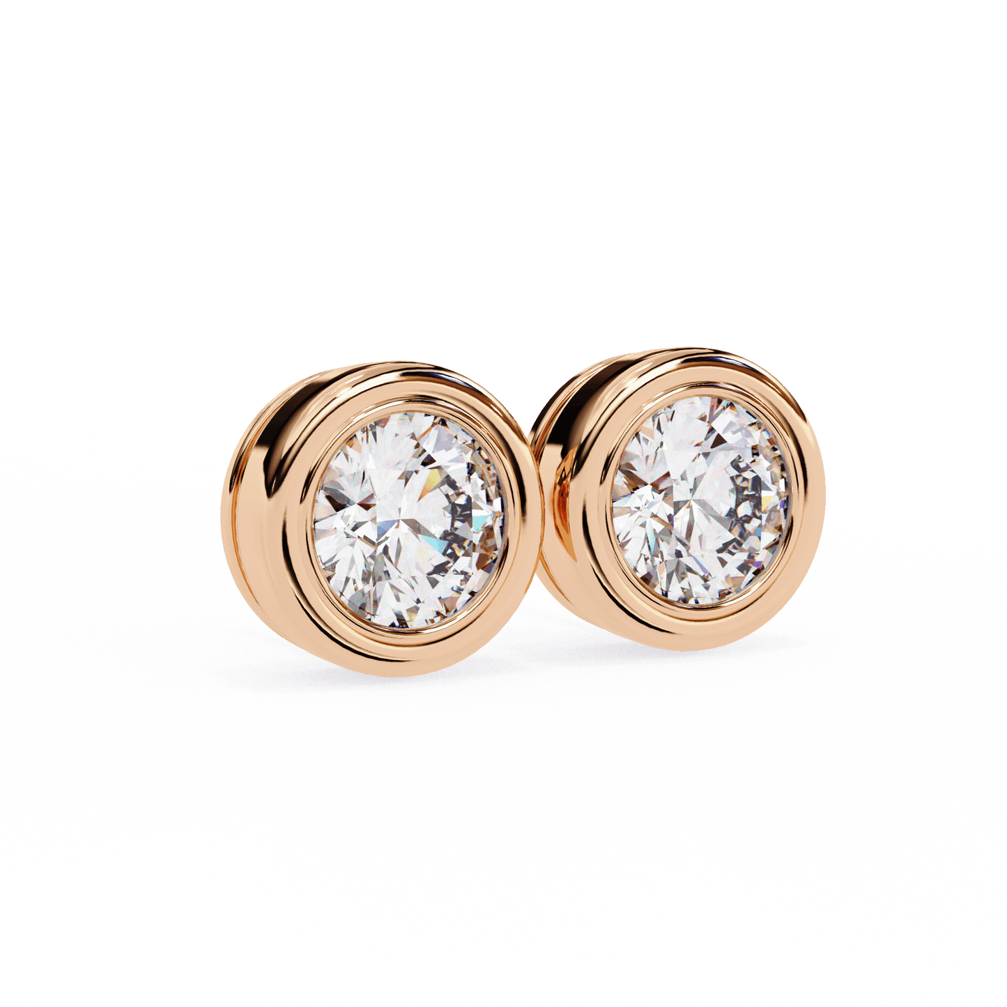 Alison – Bezel-Set Round Diamond Studs
