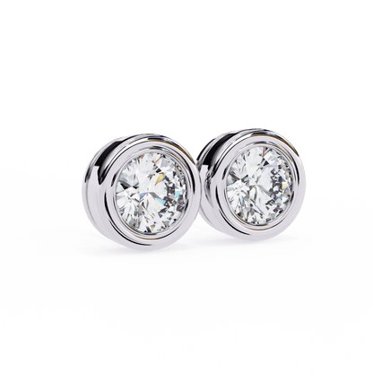 Alison – Bezel-Set Round Diamond Studs
