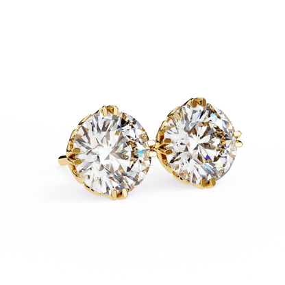 Alyssa – Double Prong Filigree Diamond Studs
