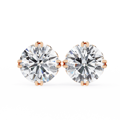 Alyssa – Double Prong Filigree Diamond Studs