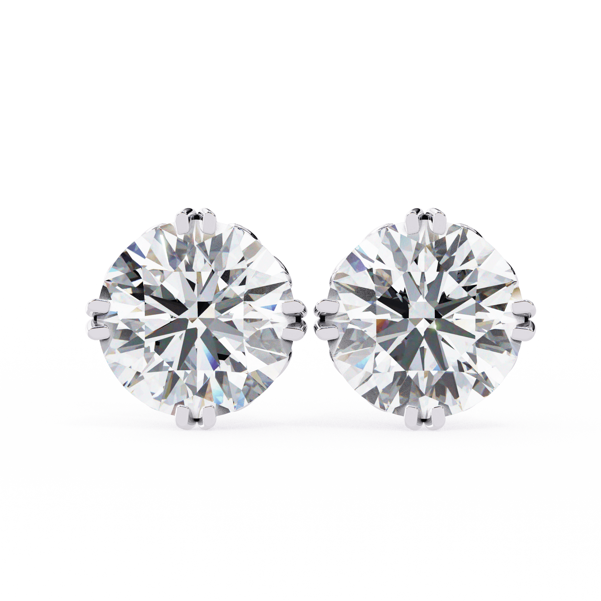 Alyssa – Double Prong Filigree Diamond Studs — diamond stud earrings — filigree — lab grown diamond and natural diamond — 18k white gold and platinum — Carat House