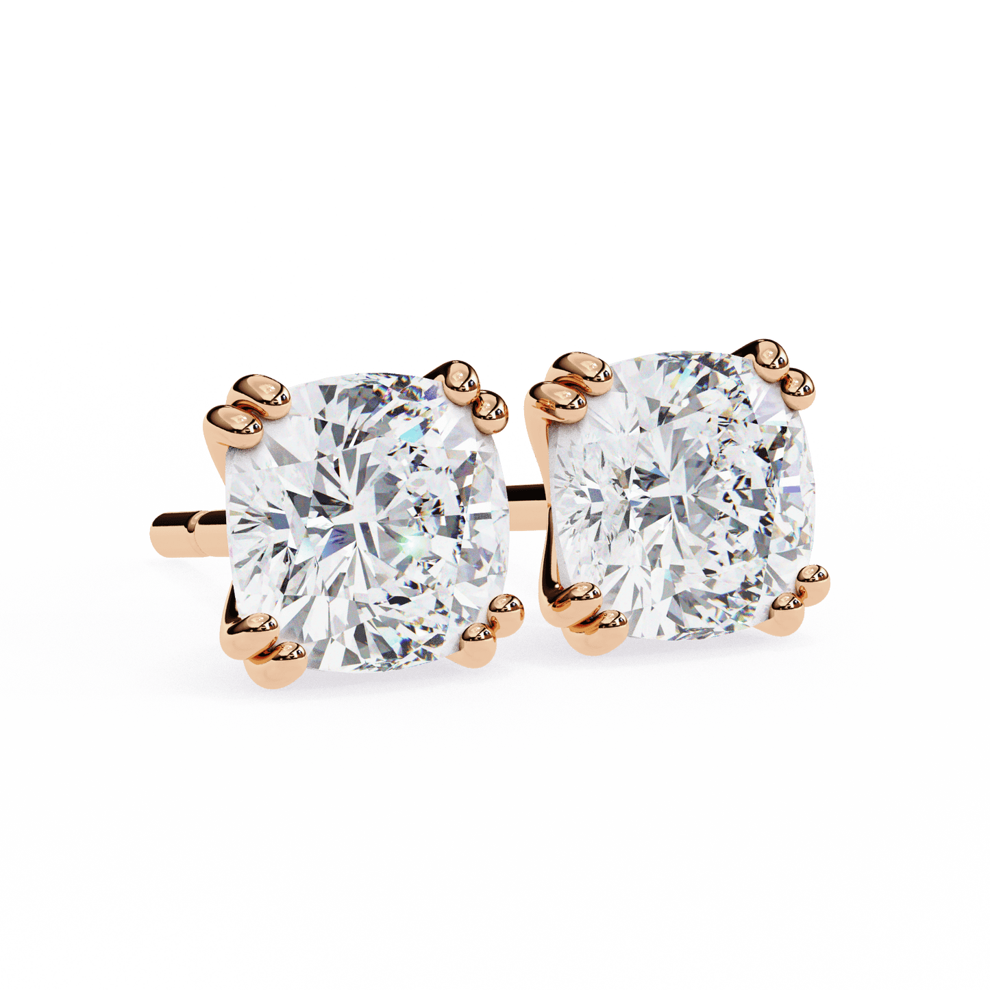 Audrey– The Double Prong Cushion Stud