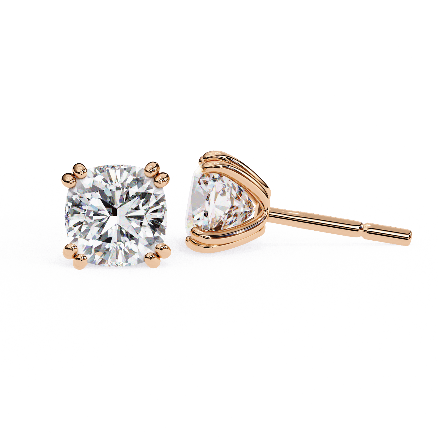 Audrey– The Double Prong Cushion Stud