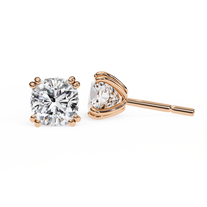 Audrey– The Double Prong Cushion Stud