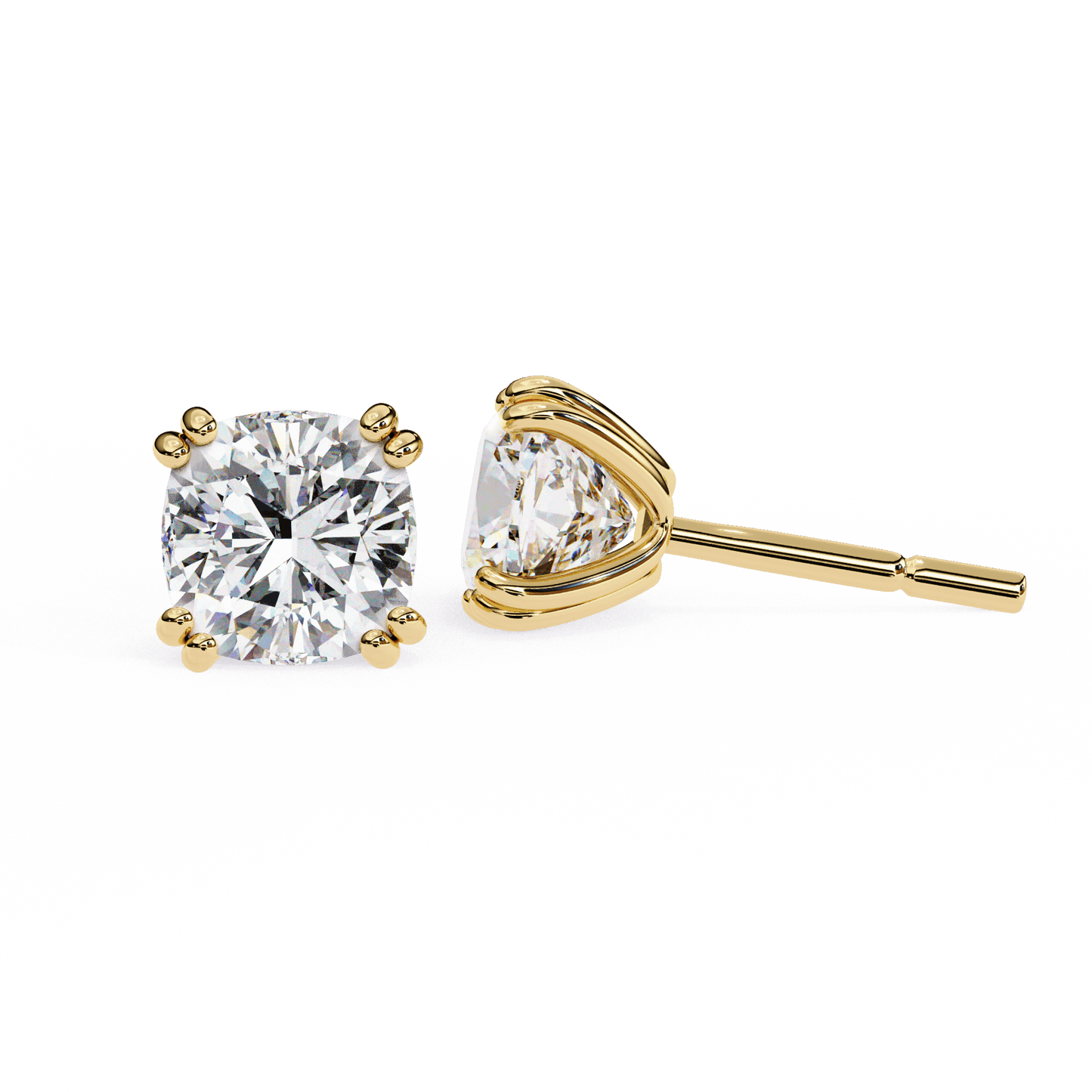 Audrey– The Double Prong Cushion Stud