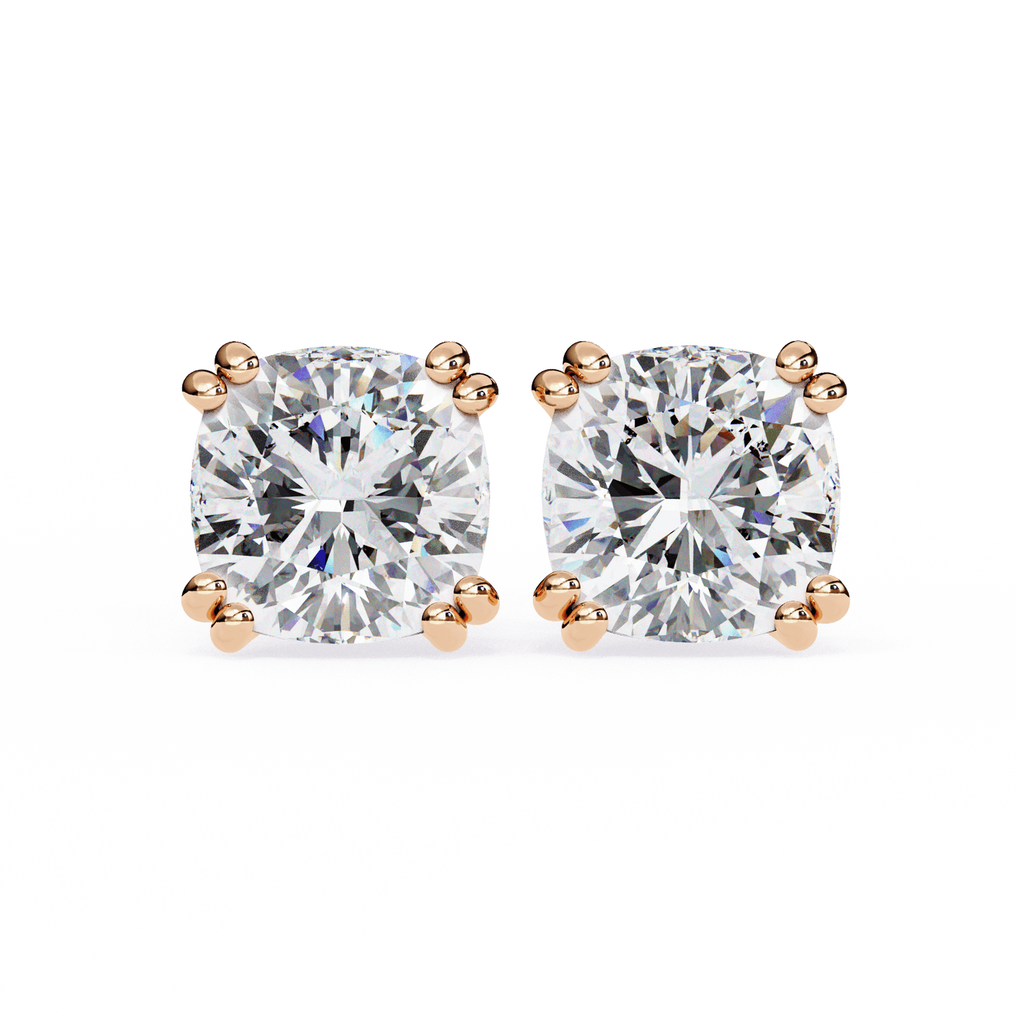 Audrey– The Double Prong Cushion Stud