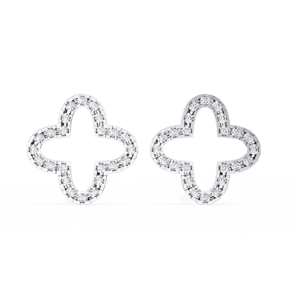 Lune – Diamond Quatrefoil Studs